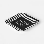 Voeg uw Logo  Business Black Stripe toe Papieren Bordje (Gebogen)