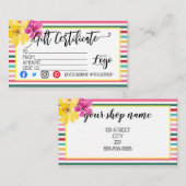 VOEG UW LOGO Business gift certificaatmarketing TO Visitekaartje (Voorkant / Achterkant)