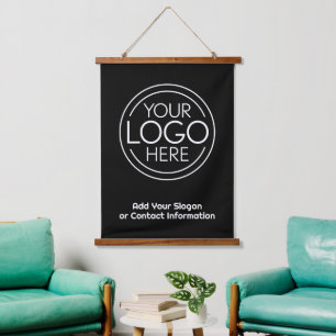 Voeg uw Logo Business Modern Minimalist toe Hangend Wandkleed