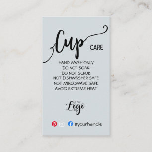 Voeg uw Logo Cup Care Kaarten, aangepaste vinyl be Visitekaartje