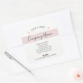 VOEG UW LOGO cup CARE STICKERS vinyl business TOE (Envelop)