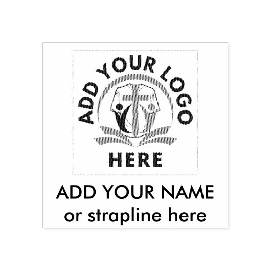VOEG UW LOGO Custom Company Church TOE Rubberstempel (Afrduk)