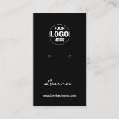 Voeg uw Logo Earring display zwart wit toe Visitekaartje (Voorkant)