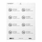VOEG UW LOGO Eenvoudig wit retouradres TOE Etiket (Full Sheet)