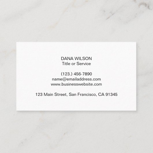 Voeg uw Logo eenvoudige minimalistische zwart-wit Visitekaartje (Achterkant)