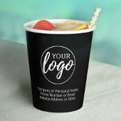Voeg uw Logo en 3 lijnen tekst toe - zwart Papieren Bekers