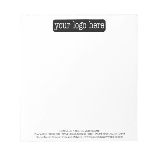 Voeg uw logo en 3 regels tekst toe - Minimaal Notitieblok (Voorkant)