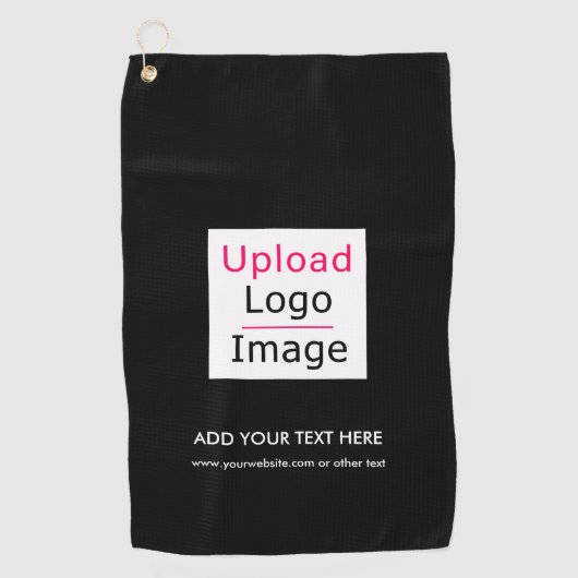 Voeg uw Logo en aangepaste tekst toe Modern Busine Golfhanddoek (Voorkant)