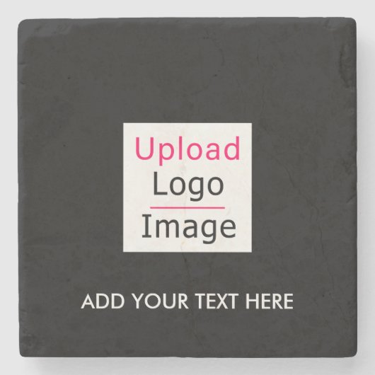 Voeg uw Logo en aangepaste tekst toe Modern Busine Stenen Onderzetter (Voorkant)