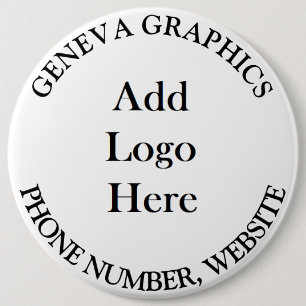 Voeg uw Logo en bedrijfsinformatie Jumbo-Sized toe Ronde Button 6,0 Cm