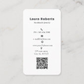 Voeg uw logo en QR Code oorbel display toe Visitekaartje (Achterkant)