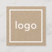Voeg uw logo handgemaakte rustieke bruine kraft pa vierkante visitekaartje (Voorkant)