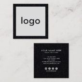 Voeg uw logo handgemaakte rustieke zwarte kraft pa vierkante visitekaartje (Voorkant / Achterkant)