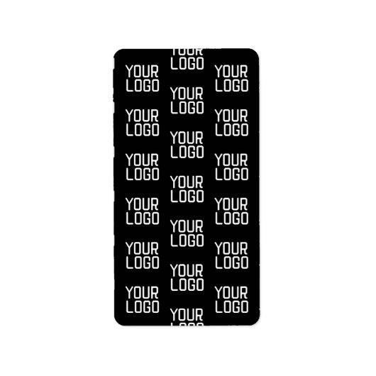 Voeg Uw Logo Herhalend Patroon Bewerkbare Sjabloon Etiket (Voorkant)