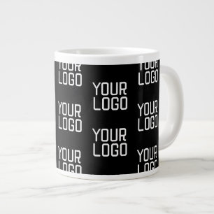 Voeg Uw Logo Herhalend Patroon Bewerkbare Sjabloon Extra Grote Beker