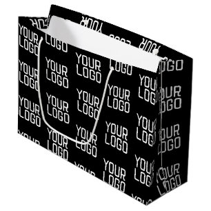 Voeg Uw Logo Herhalend Patroon Bewerkbare Sjabloon Groot Cadeauzakje