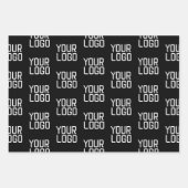 Voeg uw Logo Herhalingspatroon bewerkbare Sjabloon Inpakpapier Vel (Voorkant 2)