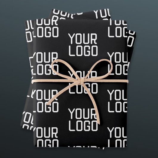 Voeg uw Logo Herhalingspatroon bewerkbare Sjabloon Inpakpapier Vel