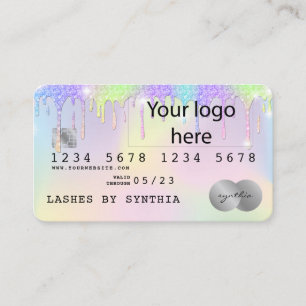 Voeg uw logo Holograph Unicorn Dripp Credit Kaart Visitekaartje