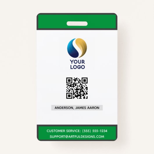 Voeg Uw Logo met Groene Collectief QR Code toe Badge (Voorkant)