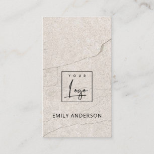 VOEG UW LOGO MINIMAAL BEIGE STONTEXTURE TOE VISITEKAARTJE
