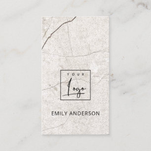 VOEG UW LOGO MINIMAAL BEIGE STONTEXTURE TOE VISITEKAARTJE
