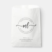 Voeg uw Logo minimalistisch monogram zwart-wit toe Bedankzakje (Voorkant)