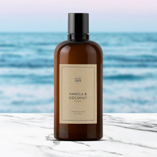 Voeg uw Logo minimalistische kraftproductlabel toe Wijn Etiket