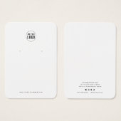 Voeg uw Logo minimalistische oorbel display Kaart  (Voorkant /achterkant)