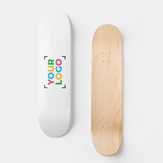 Voeg uw Logo minimalistische promotiewit toe Skateboard (Voorkant)