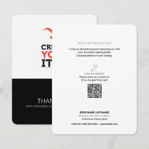 Voeg uw Logo Mobiele Notaris QR toe Bedankkaart