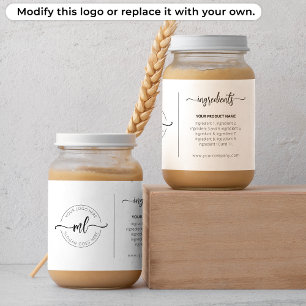Voeg Uw Logo Monogram Ingrediënten Productlabel To Rechthoekige Sticker