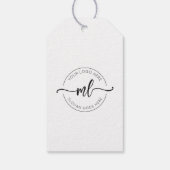 Voeg uw Logo Monogram Initialen Kleding Hang Label Cadeaulabel (Achterkant)