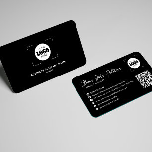 Voeg uw logo professionele QR-code zwart toe Visitekaartje