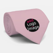 Voeg uw Logo Promo  Roos Roze toe Stropdas (Opgerold)