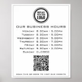 Voeg Uw Logo QR Code Bedrijfs Openingstijden toe Poster (Voorkant)