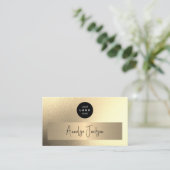 Voeg uw logo QR CODE gold glitter toe Visitekaartje (Staand voorkant)