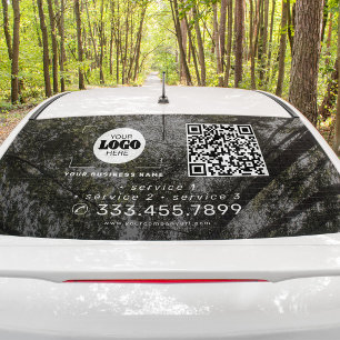 Voeg uw logo QR-code promotionele auto vinyl achte Raamsticker