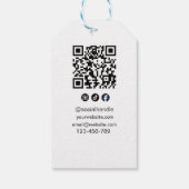 Voeg uw logo qr-code sociale handle toe cadeaulabel (Achterkant)