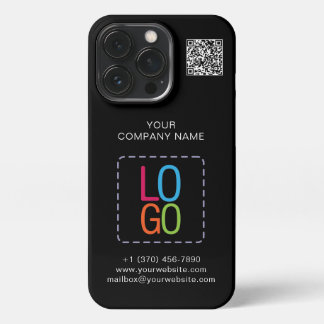 Voeg uw Logo QR-code zwart en wit toe Personalisee iPhone 13 Pro Hoesje