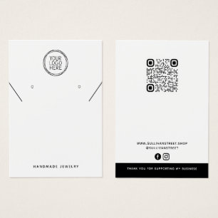 Voeg uw Logo QR Ketting Oorbellen Display Kaart