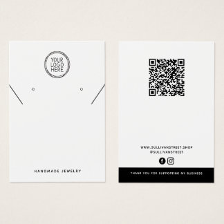 Voeg uw Logo QR Ketting Oorbellen Display Kaart