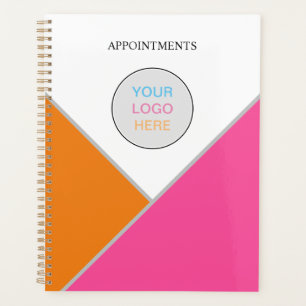 Voeg uw Logo roze Oranje Benoeming Boek toe Planner