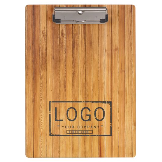 Voeg uw logo rustieke schuur hout klembord (Voorkant)