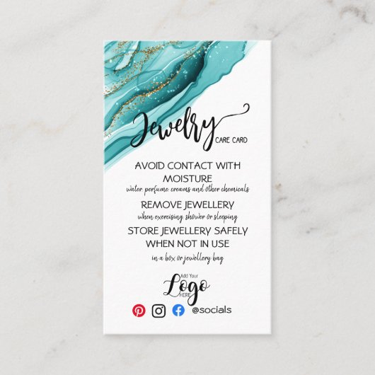 VOEG UW LOGO-sieraden ZORGKAARTEN TOE VK Visitekaartje (Voorkant)