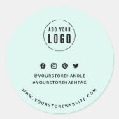 Voeg uw Logo sociale media aangepaste kleurenmarke Ronde Sticker (Voorkant)