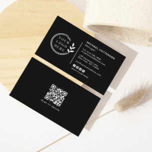 Voeg uw Logo sociale media QR Code Corporate toe Visitekaartje
