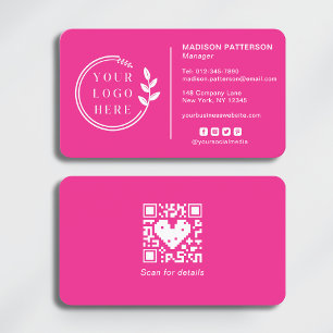 Voeg uw Logo sociale media QR Code Corporate toe Visitekaartje