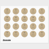 Voeg uw Logo sociale media toe met Rustic Kraft Ronde Sticker (Vel)