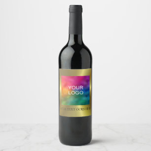 Voeg uw logo tekst namaak goud elegant sjabloon to wijn etiket